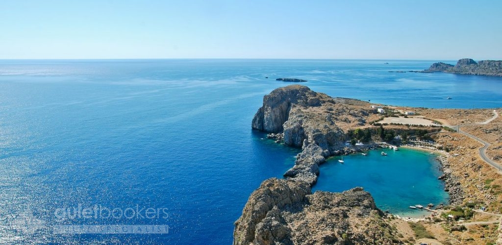 Greece Rhodes Island Lindos Town View