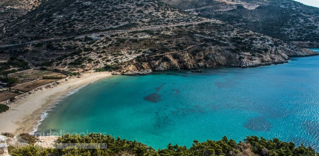 Kedros beach Donoussa Greece from above