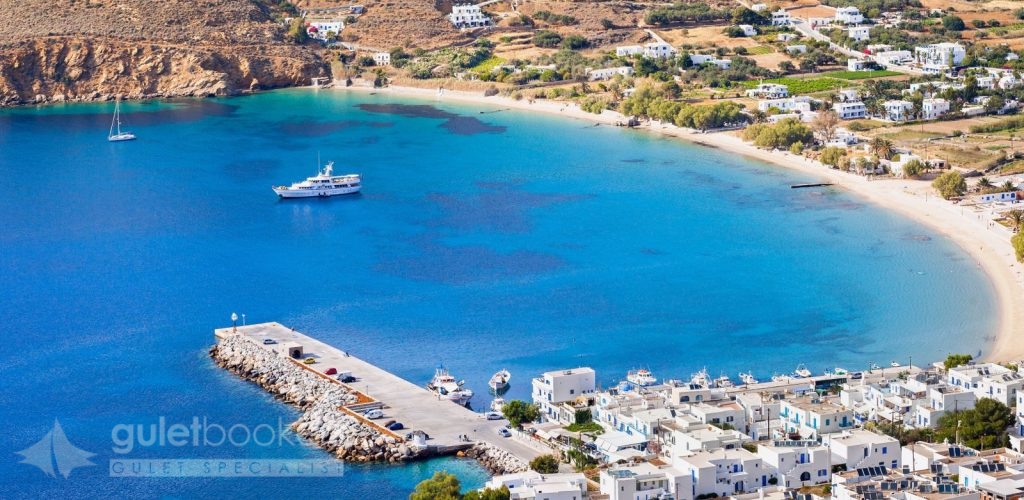 View of the Aegiali beach, Amorgos island, Greece