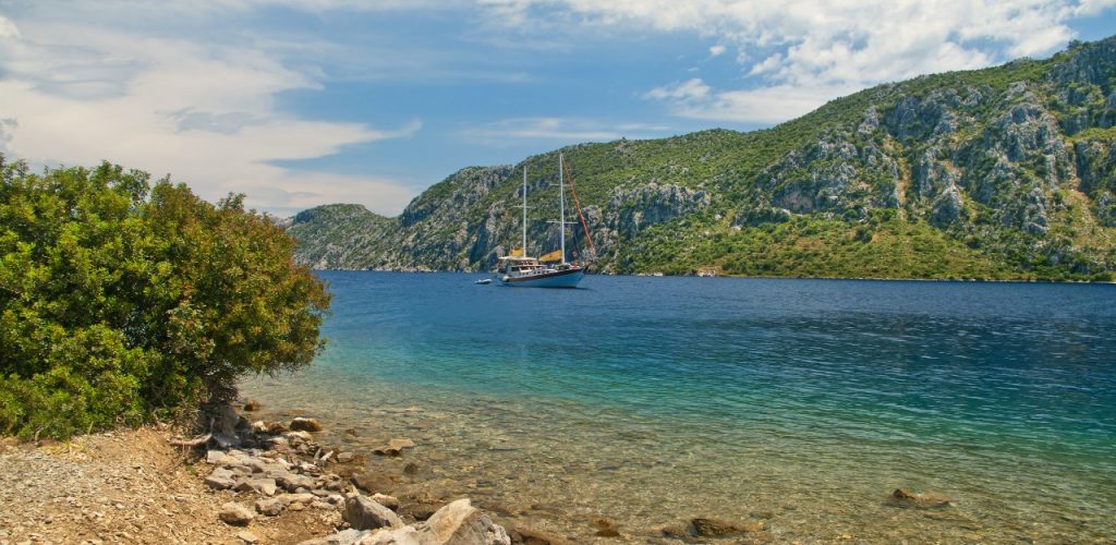 Hisaronu bay in Aegean sea