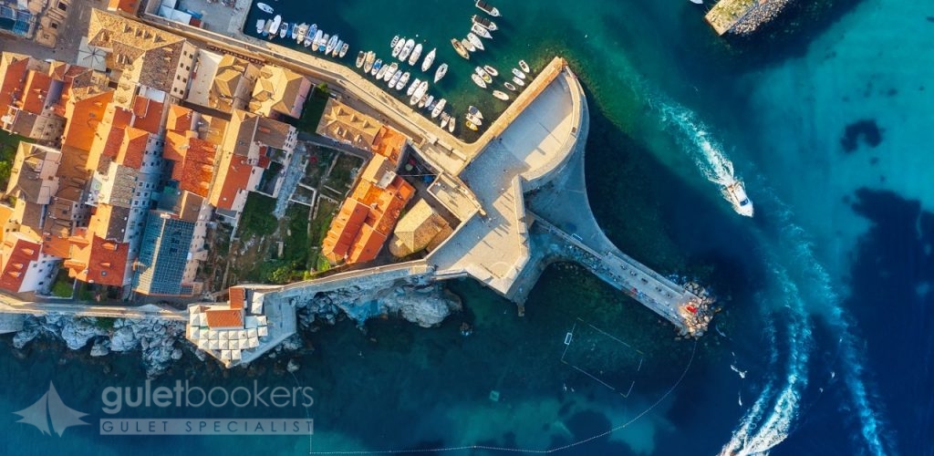 Dubrovnik Croatia Aerial View on the Old Town