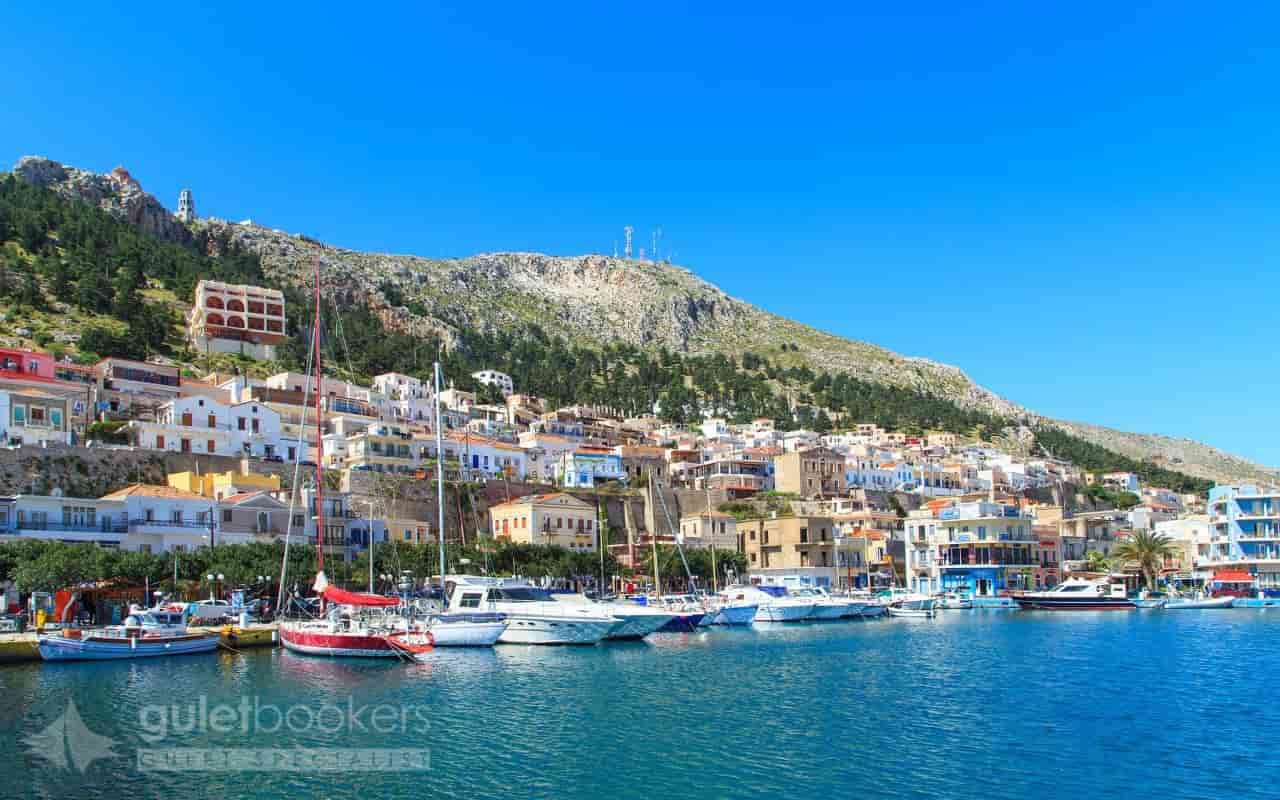 A view of a port in Kalymnos island, Greece