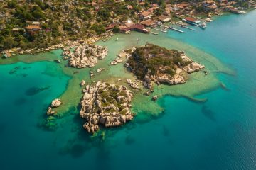 Anchoring Next to Underwater Ruins in Turkey