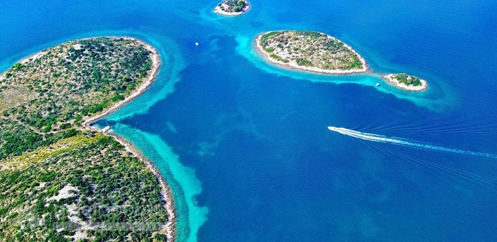 Heart shaped Galesnjak island on the Adriatic