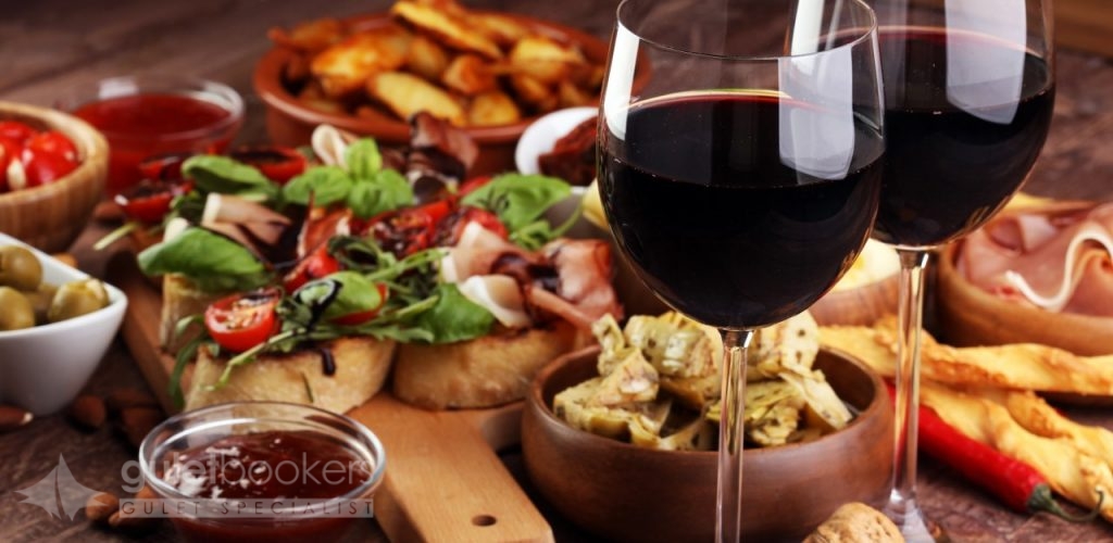 Italian antipasti wine snacks set