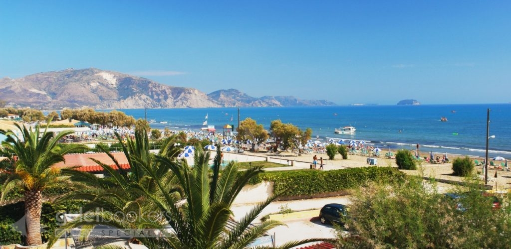 View of the beach in Laganas, Zakynthos