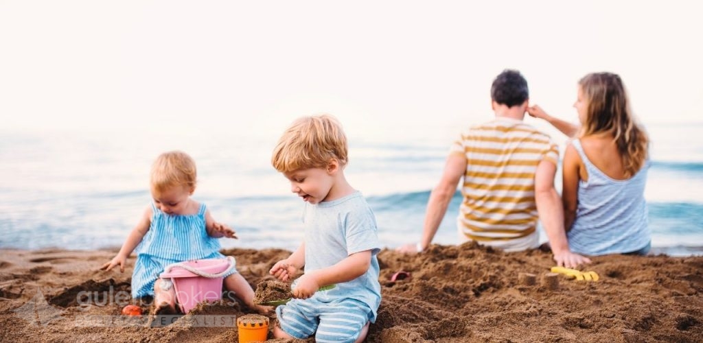 Beach exploration encourages creativity through shell collecting, sand castle building, and nature art.